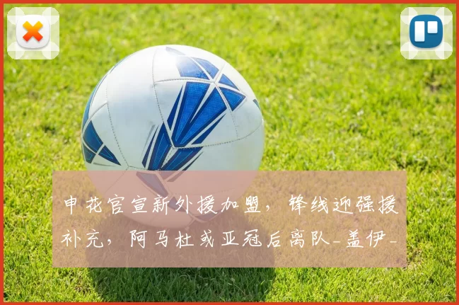 申花官宣新外援加盟，锋线迎强援补充，阿马杜或亚冠后离队_盖伊_本赛季_欧元